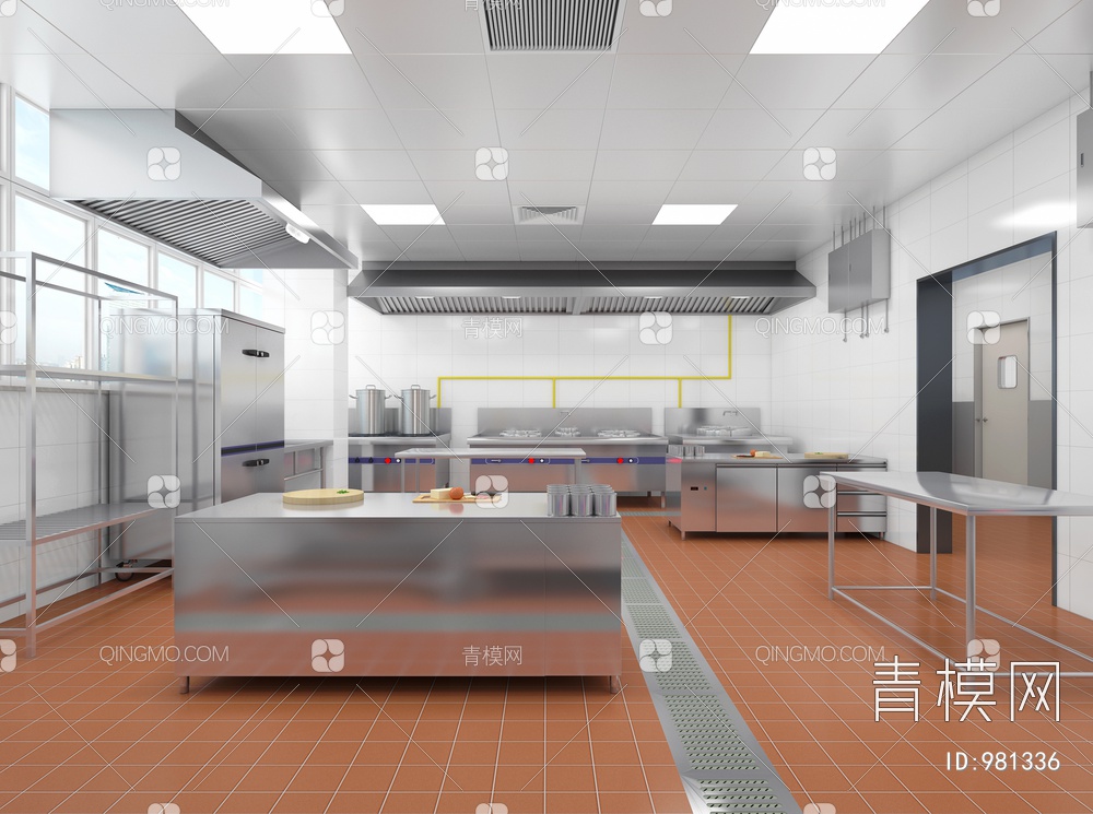 酒店厨房3D模型下载【ID:981336】