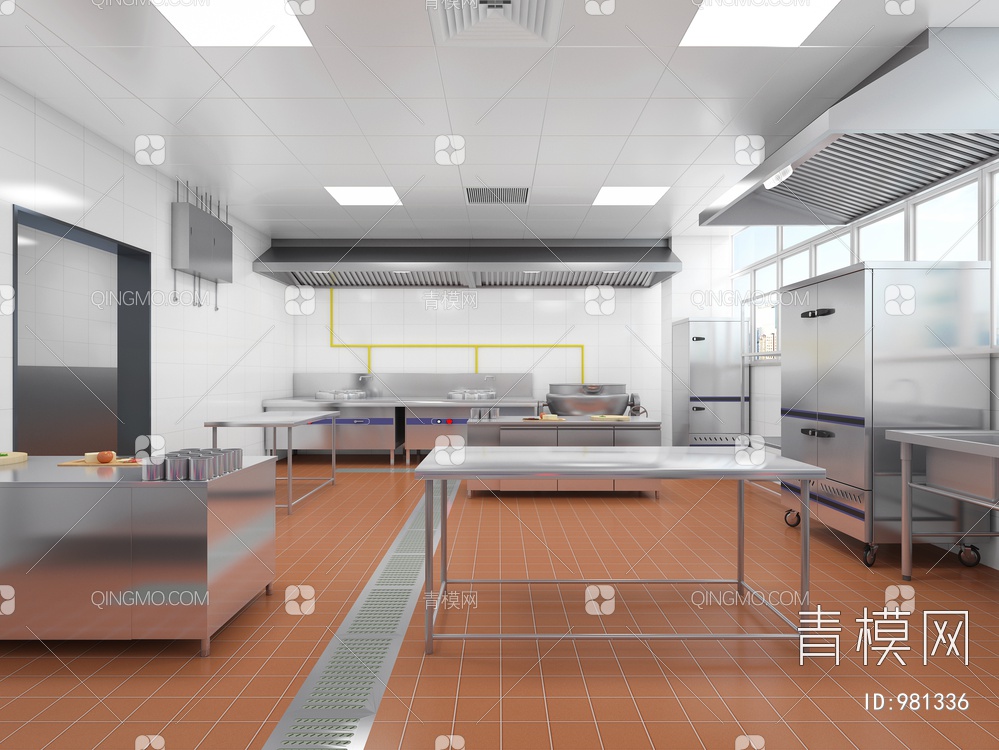 酒店厨房3D模型下载【ID:981336】