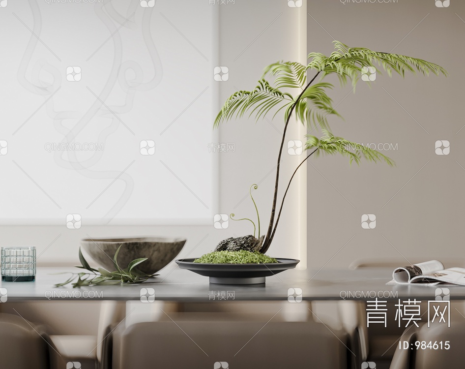 植物盆栽3D模型下载【ID:984615】