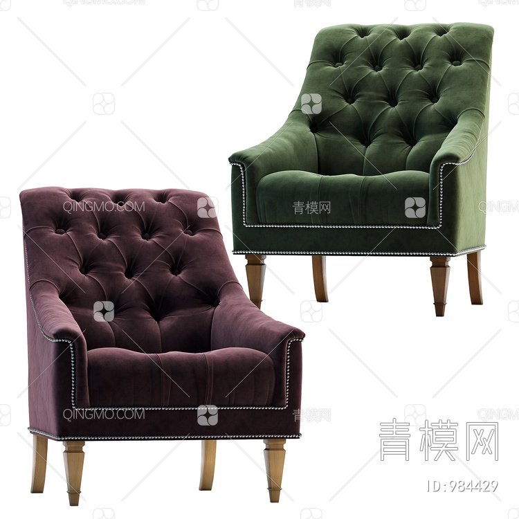 单人沙发 超多色3D模型下载【ID:984429】