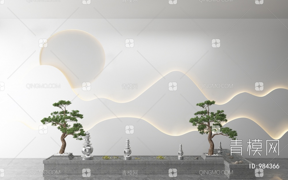 假山水景3D模型下载【ID:984366】