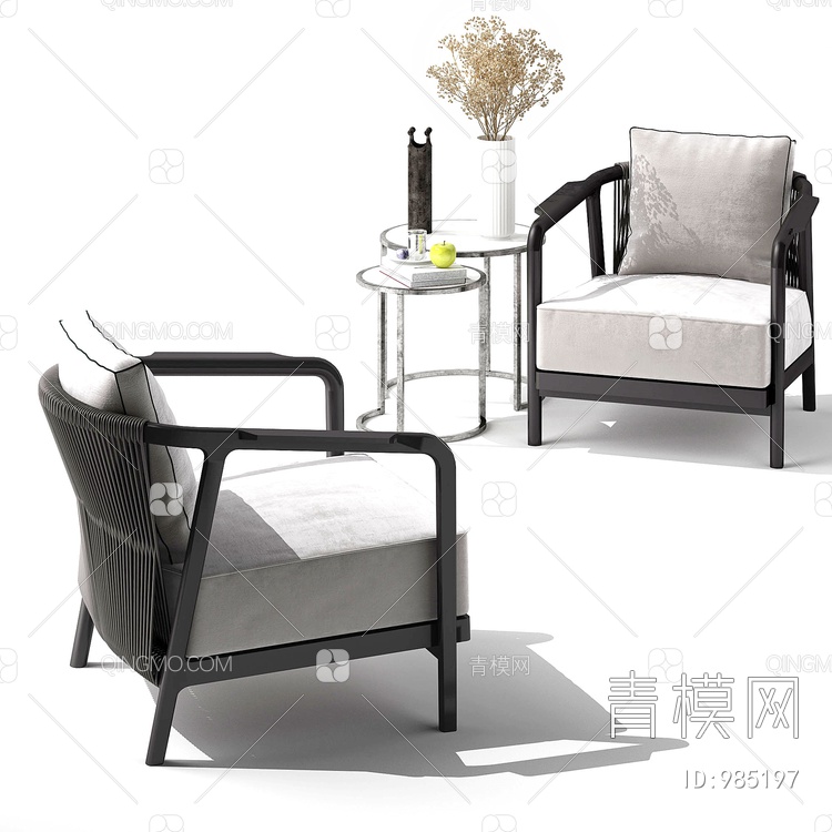休闲椅子，单人椅3D模型下载【ID:985197】