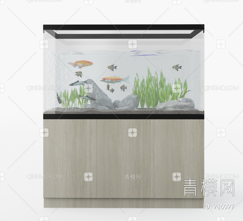 水族鱼缸3D模型下载【ID:986097】