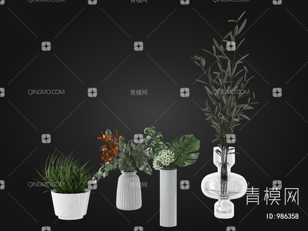 植物摆件3D模型下载【ID:986358】
