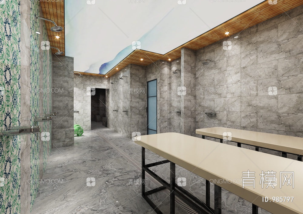 澡堂浴池洗浴3D模型下载【ID:985797】