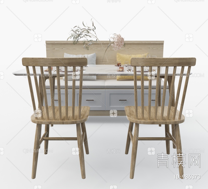 餐桌椅3D模型下载【ID:986373】
