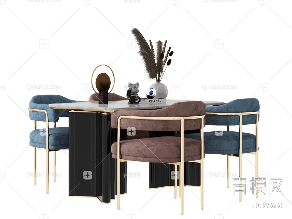 餐桌椅组合3D模型下载【ID:986265】