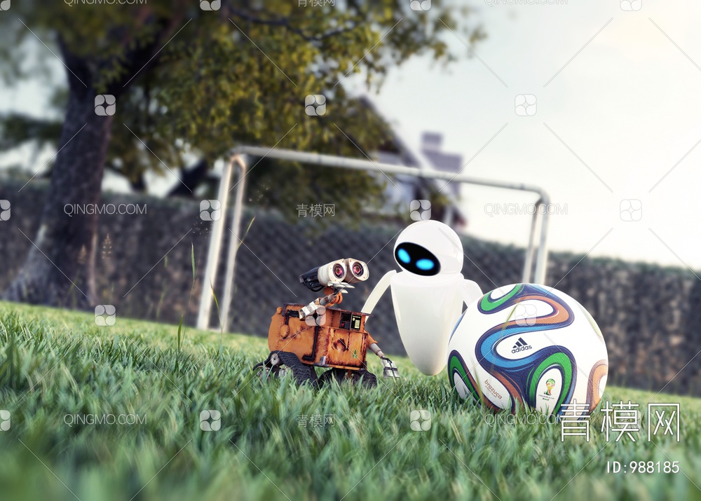 瓦力足球机器人3D模型下载【ID:988185】