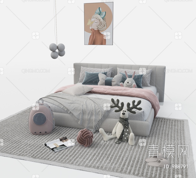 儿童床3D模型下载【ID:988791】