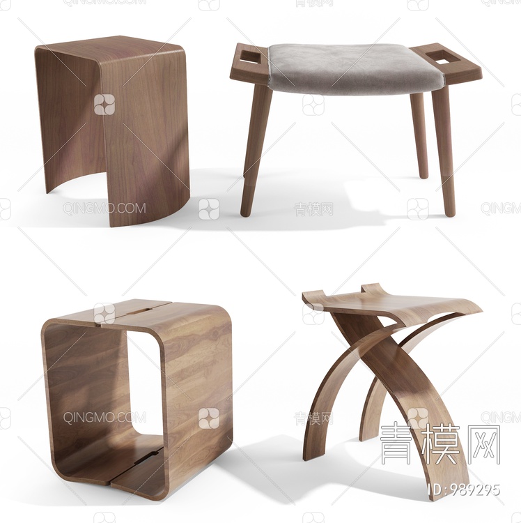 边几 凳子，脚凳3D模型下载【ID:989295】