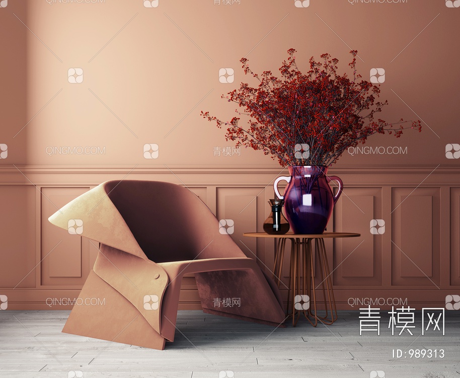 休闲椅子单人沙发3D模型下载【ID:989313】
