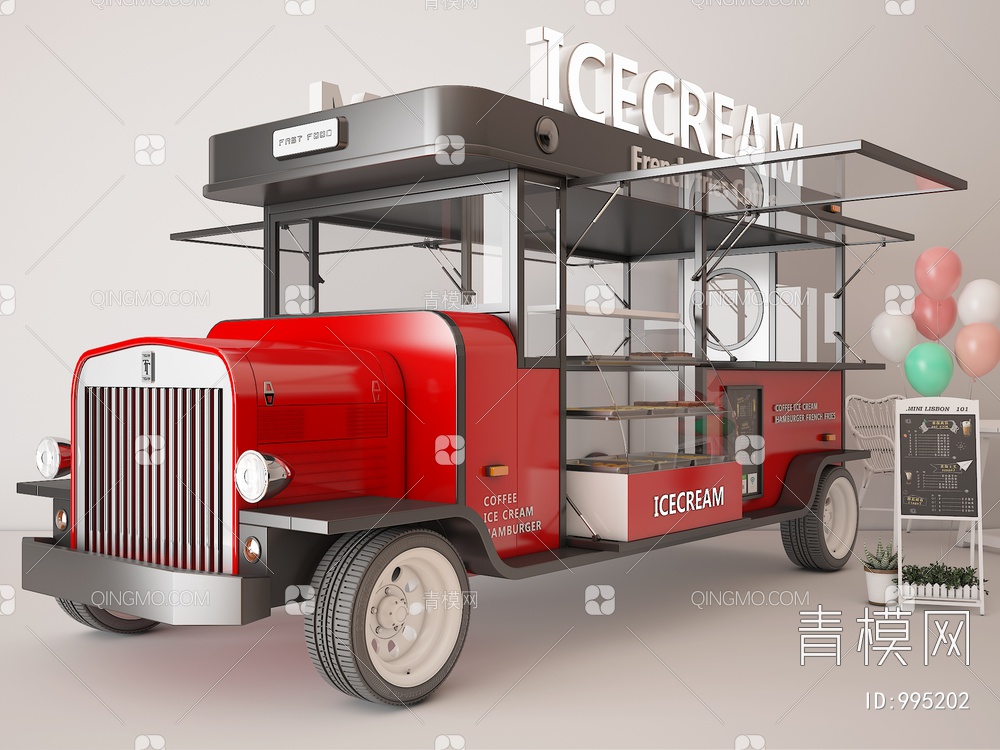 餐车3D模型下载【ID:995202】