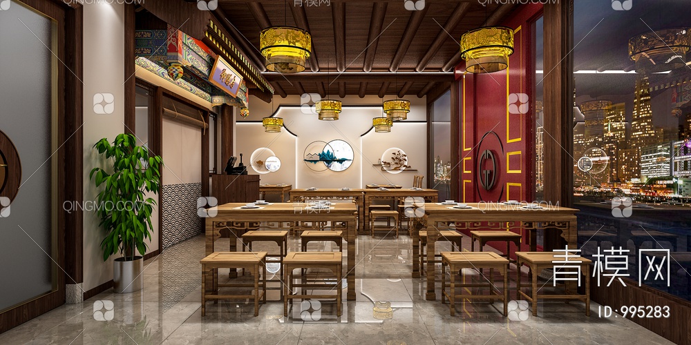 餐厅 餐饮店 中餐厅3D模型下载【ID:995283】