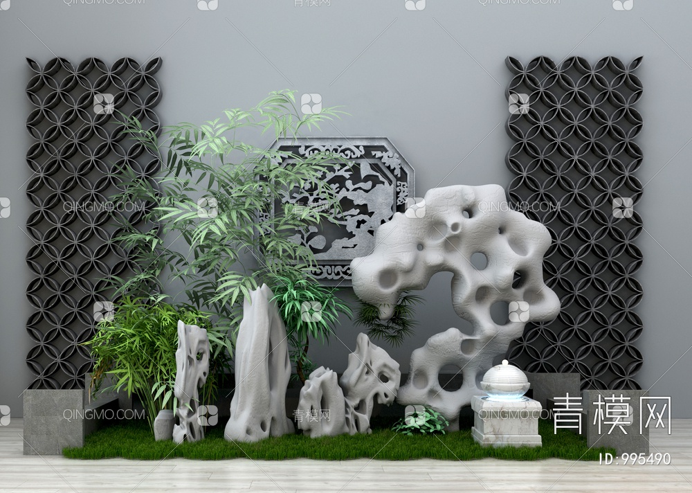 园林小品 景观小品3D模型下载【ID:995490】