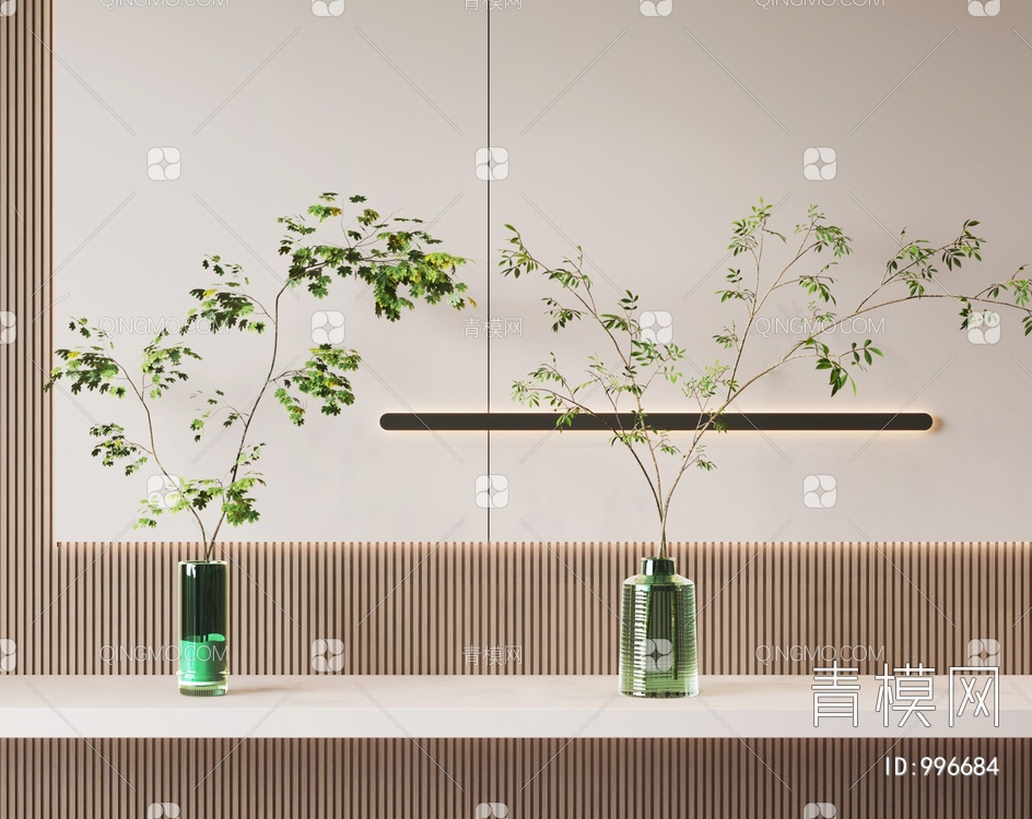 水生植物花瓶3D模型下载【ID:996684】