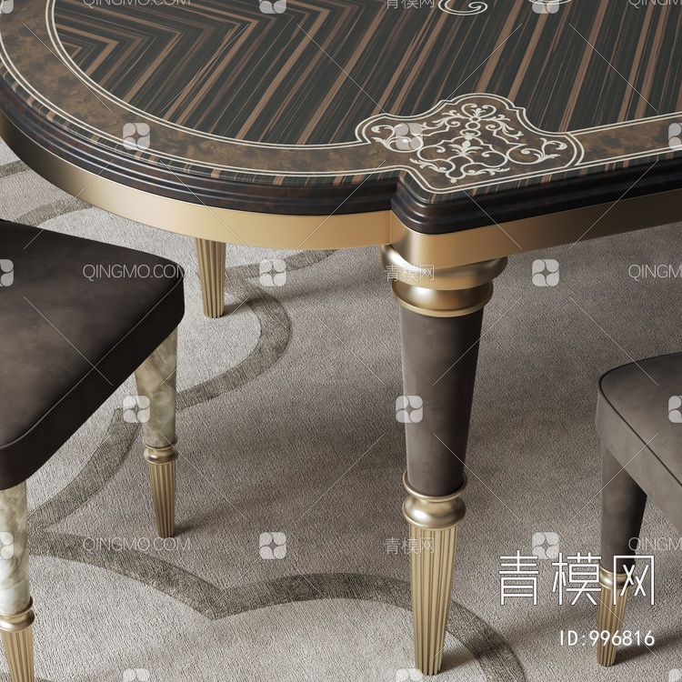 餐桌椅组合3D模型下载【ID:996816】