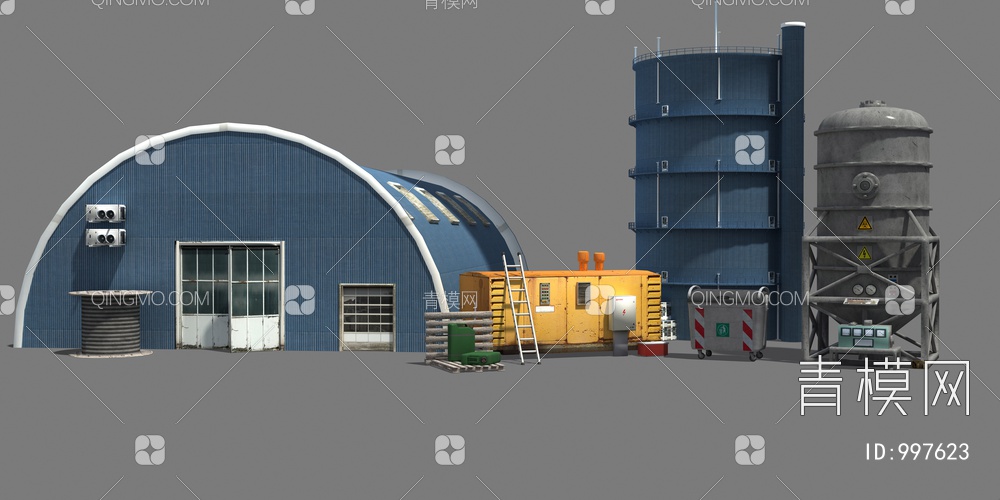 厂房 工厂 梯子 储3D模型下载【ID:997623】