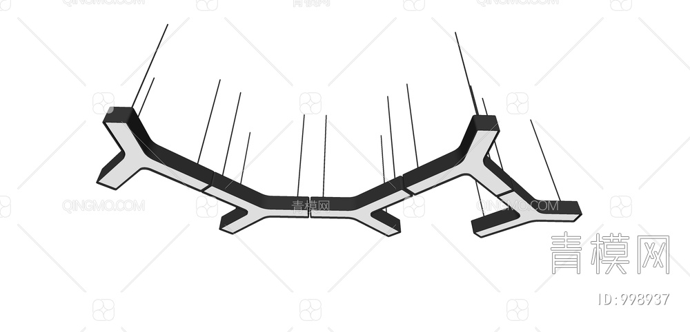 办公吊灯组合SU模型下载【ID:998937】