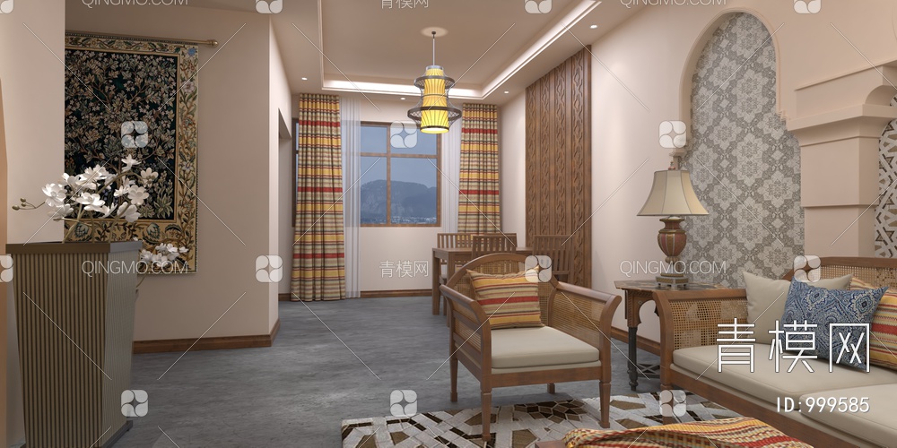 摩洛哥 酒店客房 民宿3D模型下载【ID:999585】