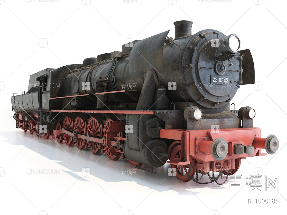 复古火车头3D模型下载【ID:1000185】