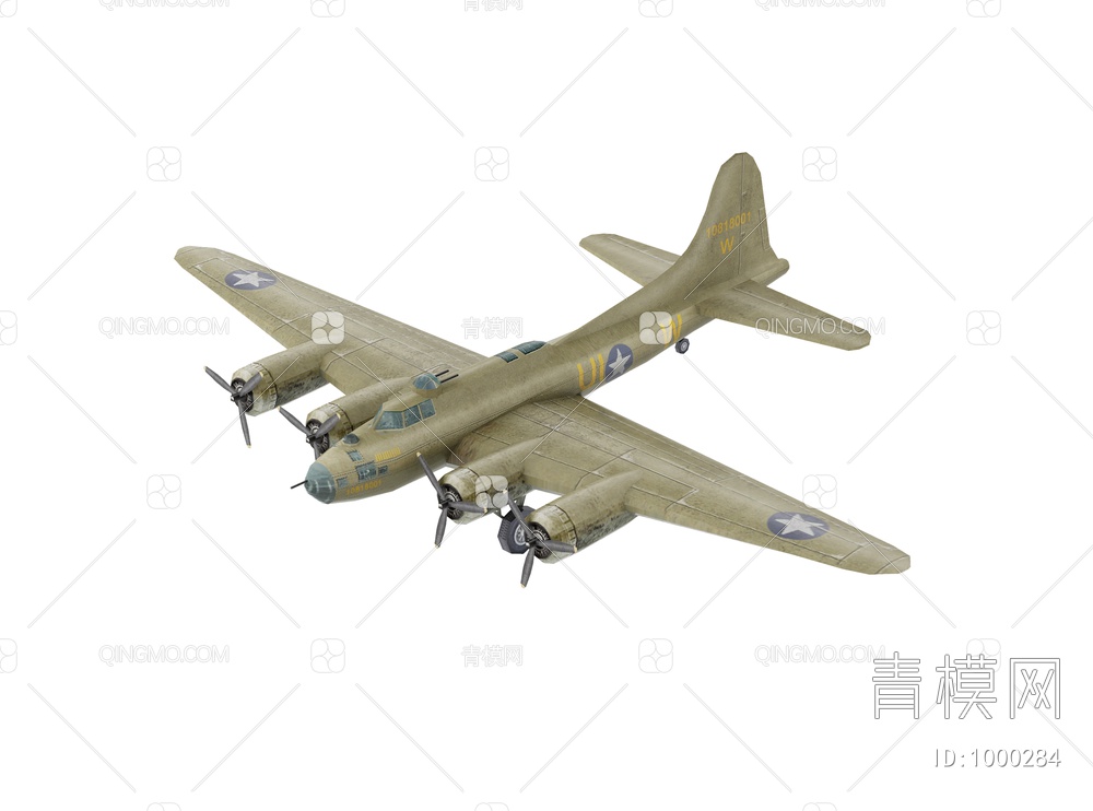 复古轰炸机3D模型下载【ID:1000284】