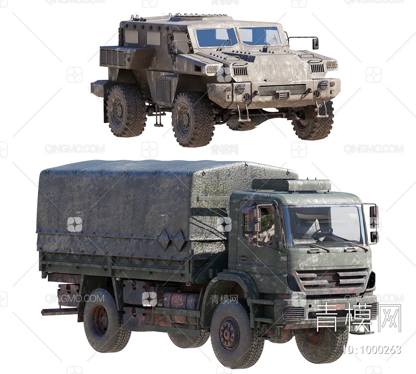 军车 坦克 越野车 吉普车3D模型下载【ID:1000263】
