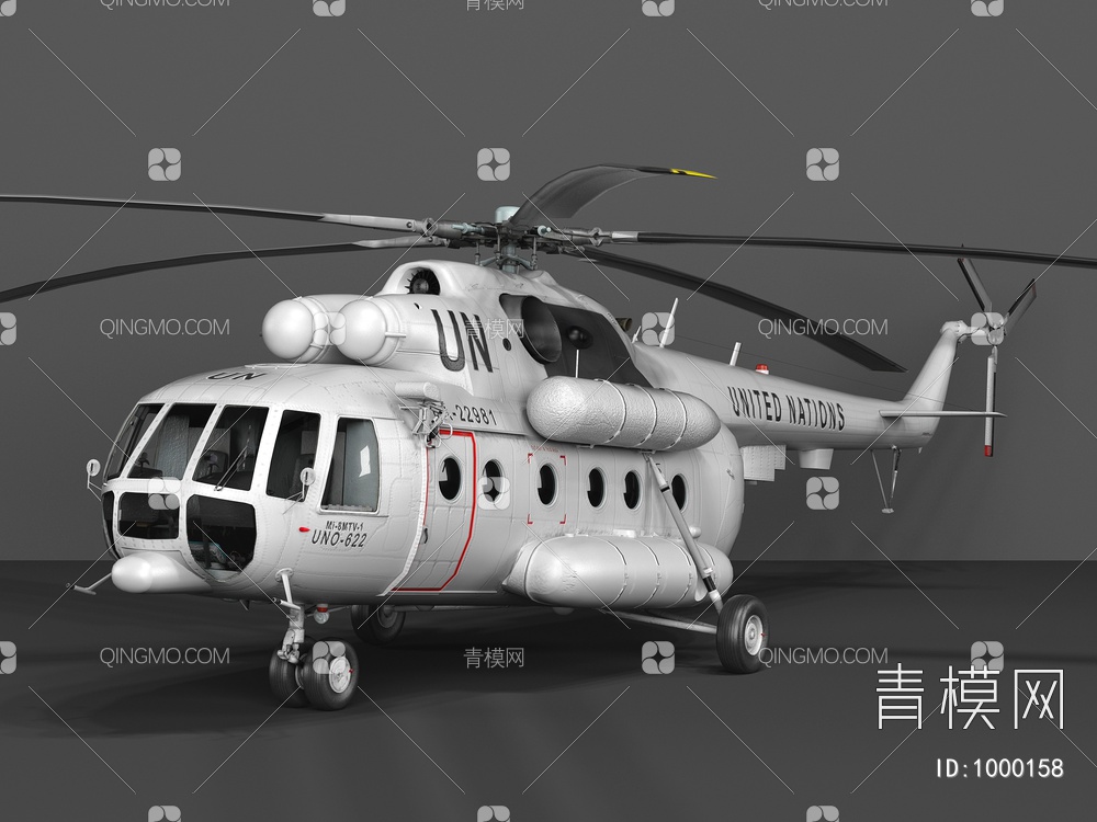 直升机3D模型下载【ID:1000158】