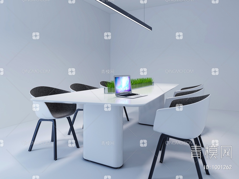 会议桌椅 会议椅组合3D模型下载【ID:1001262】
