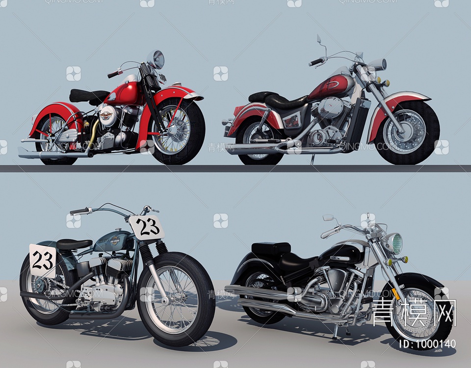 摩托车3D模型下载【ID:1000140】