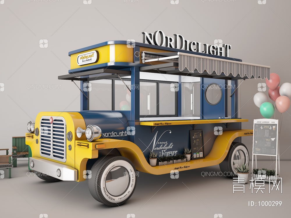 餐车3D模型下载【ID:1000299】