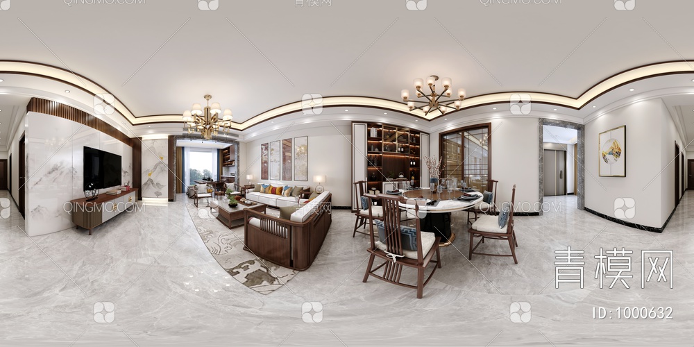 客餐厅3D模型下载【ID:1000632】