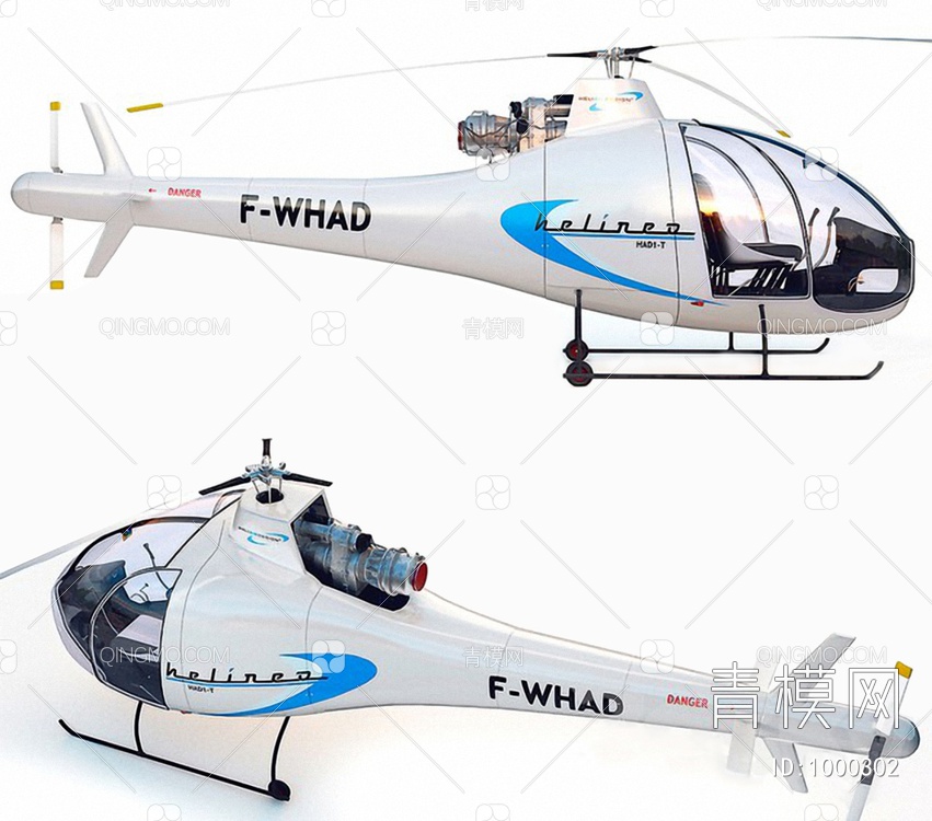 直升飞机3D模型下载【ID:1000302】