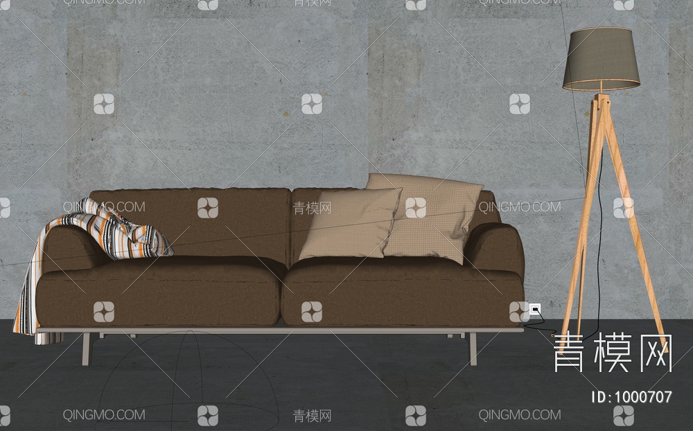 双人沙发SU模型下载【ID:1000707】