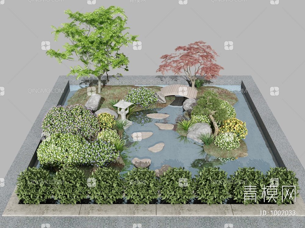 园林组合3D模型下载【ID:1002033】