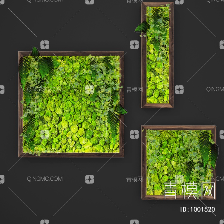 植物墙,绿植背景墙3D模型下载【ID:1001520】