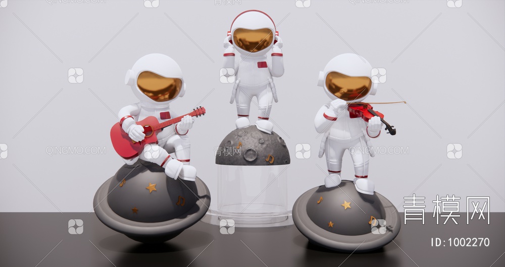 宇航员雕塑摆件SU模型下载【ID:1002270】
