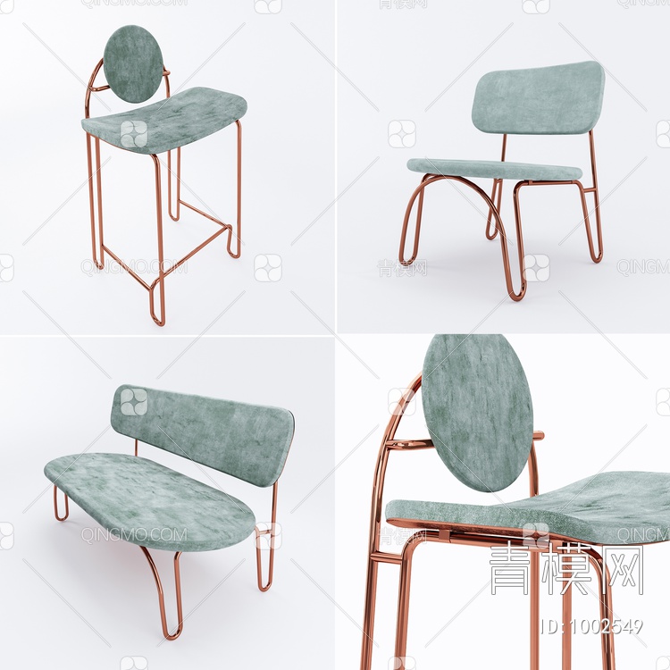 单人椅3D模型下载【ID:1002549】