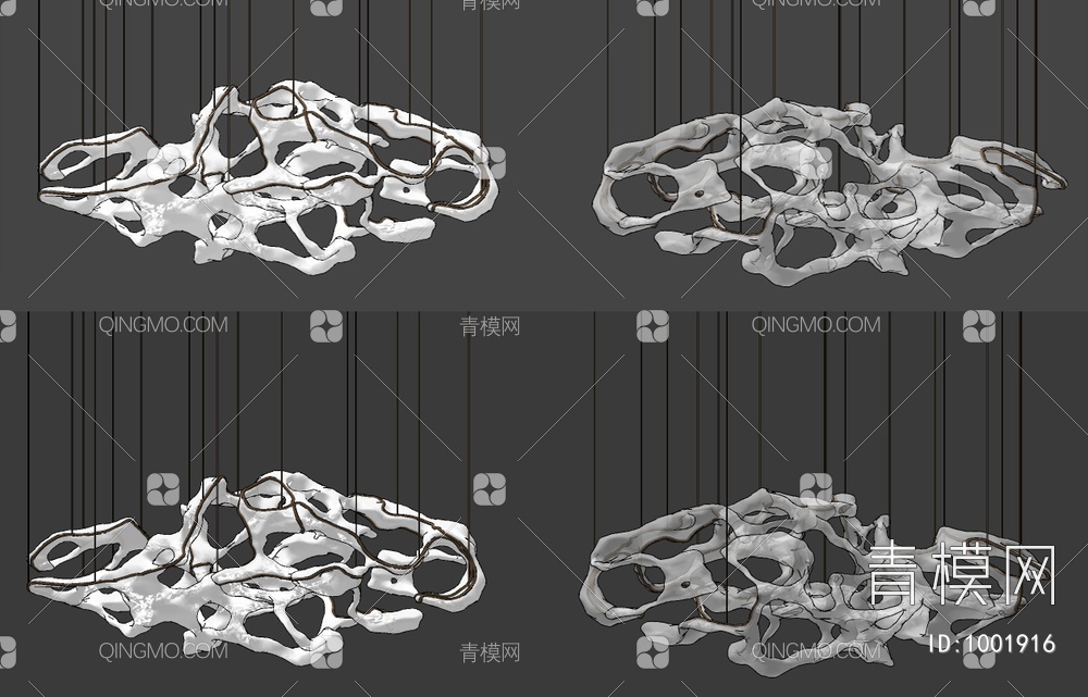 艺术异形水晶装饰吊灯SU模型下载【ID:1001916】