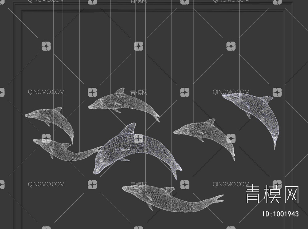 海豚装饰灯SU模型下载【ID:1001943】