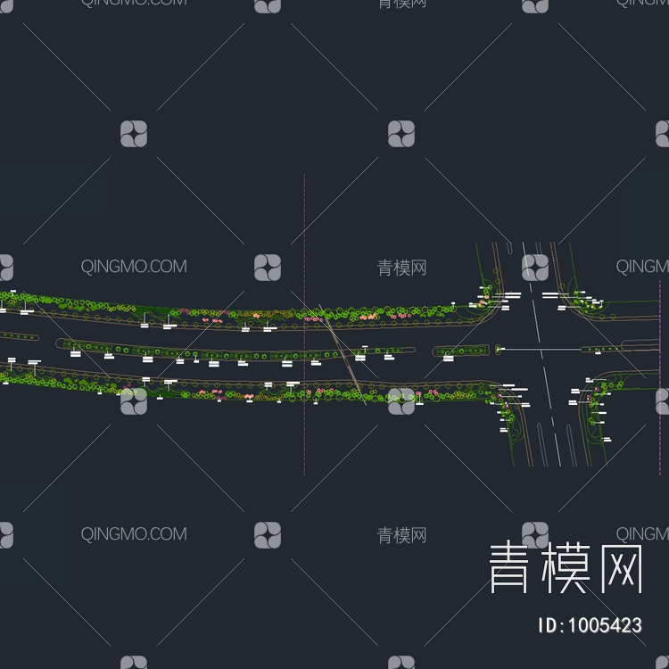 道路绿化平面图【ID:1005423】