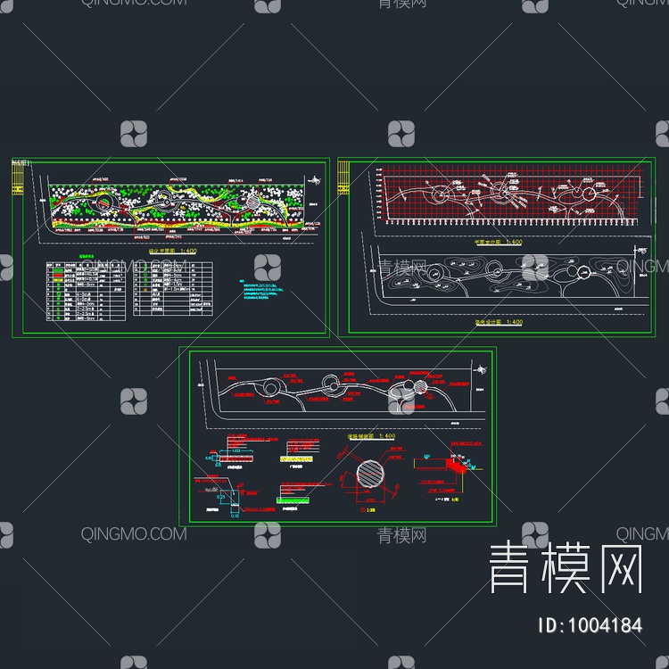 道路旁绿化施工图【ID:1004184】