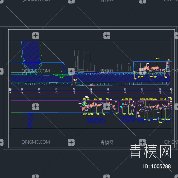 道路B标段绿化竣工图【ID:1005288】