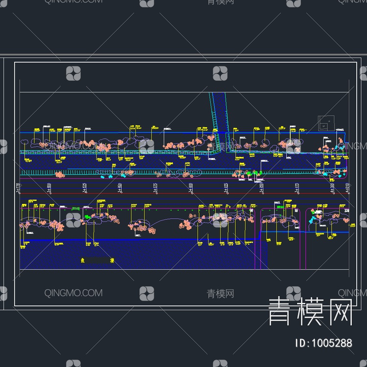 道路B标段绿化竣工图【ID:1005288】