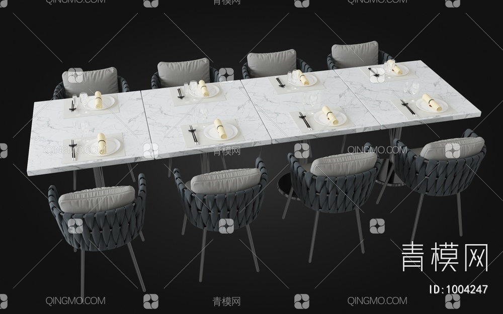 餐桌椅3D模型下载【ID:1004247】