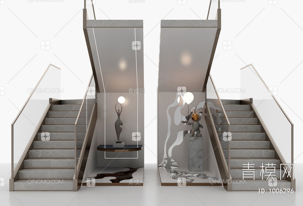 转角楼梯3D模型下载【ID:1006296】