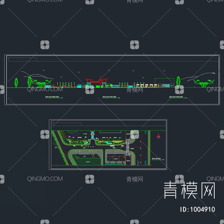 景观大道平立面图【ID:1004910】