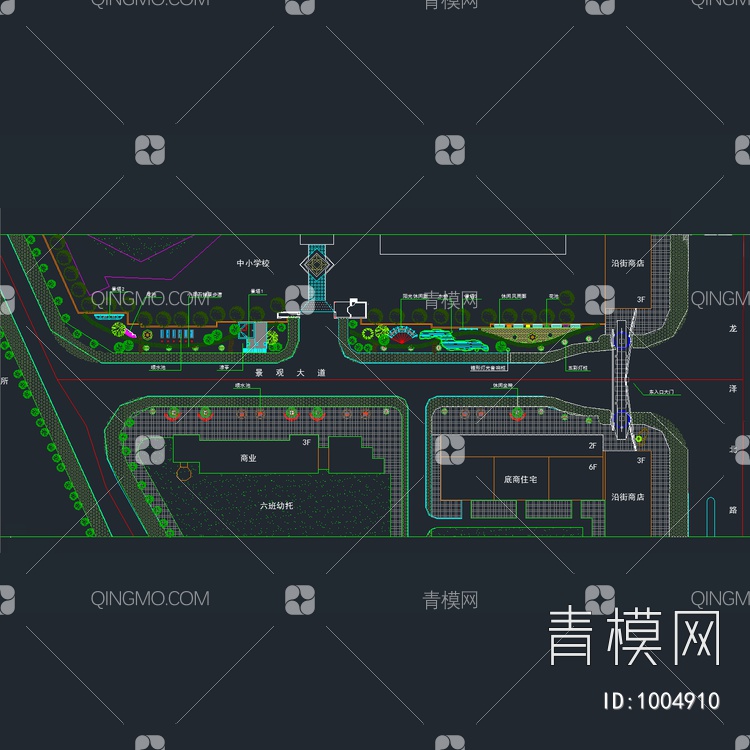 景观大道平立面图【ID:1004910】