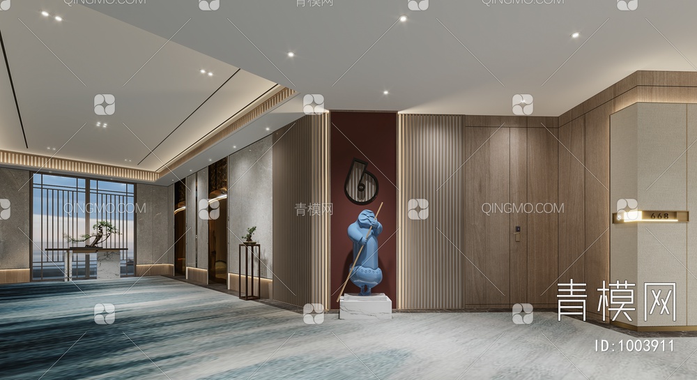 酒店电梯厅3D模型下载【ID:1003911】