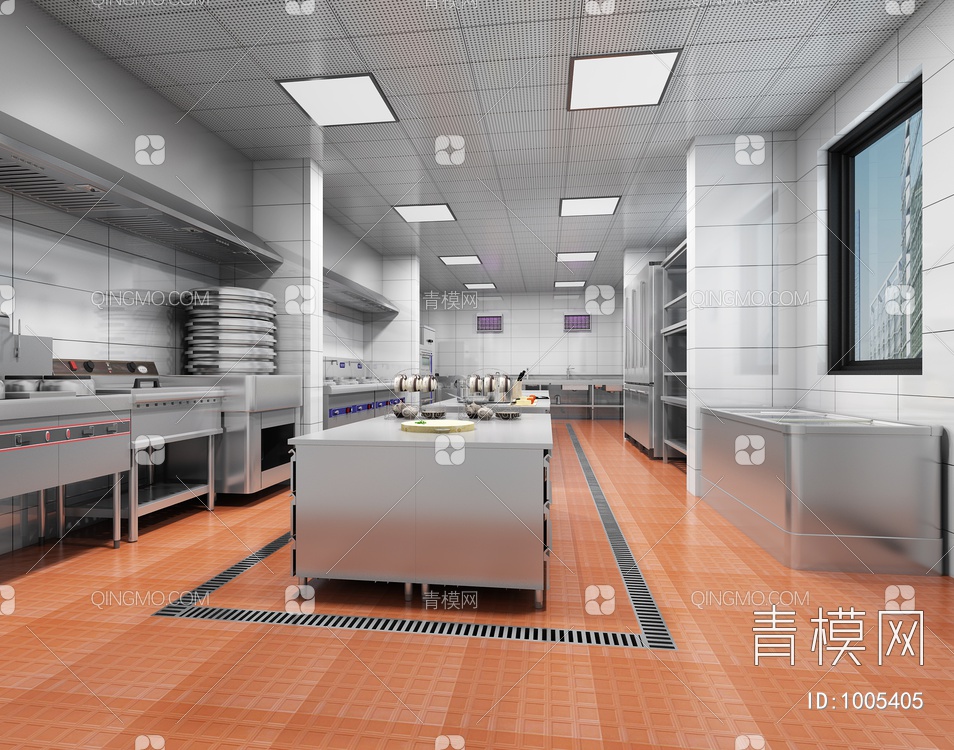 餐厅后厨 厨房3D模型下载【ID:1005405】