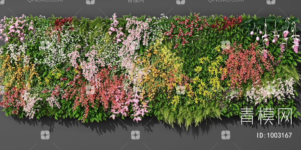 鲜花植物墙3D模型下载【ID:1003167】
